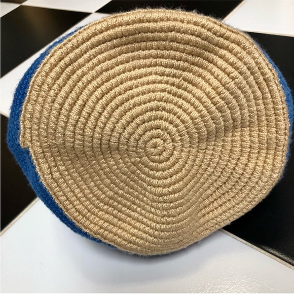 Soraya Hennessy Bucket Bag Colorblock Tote Tan Blue Leopard Print Lucite Strap - Picture 7 of 12